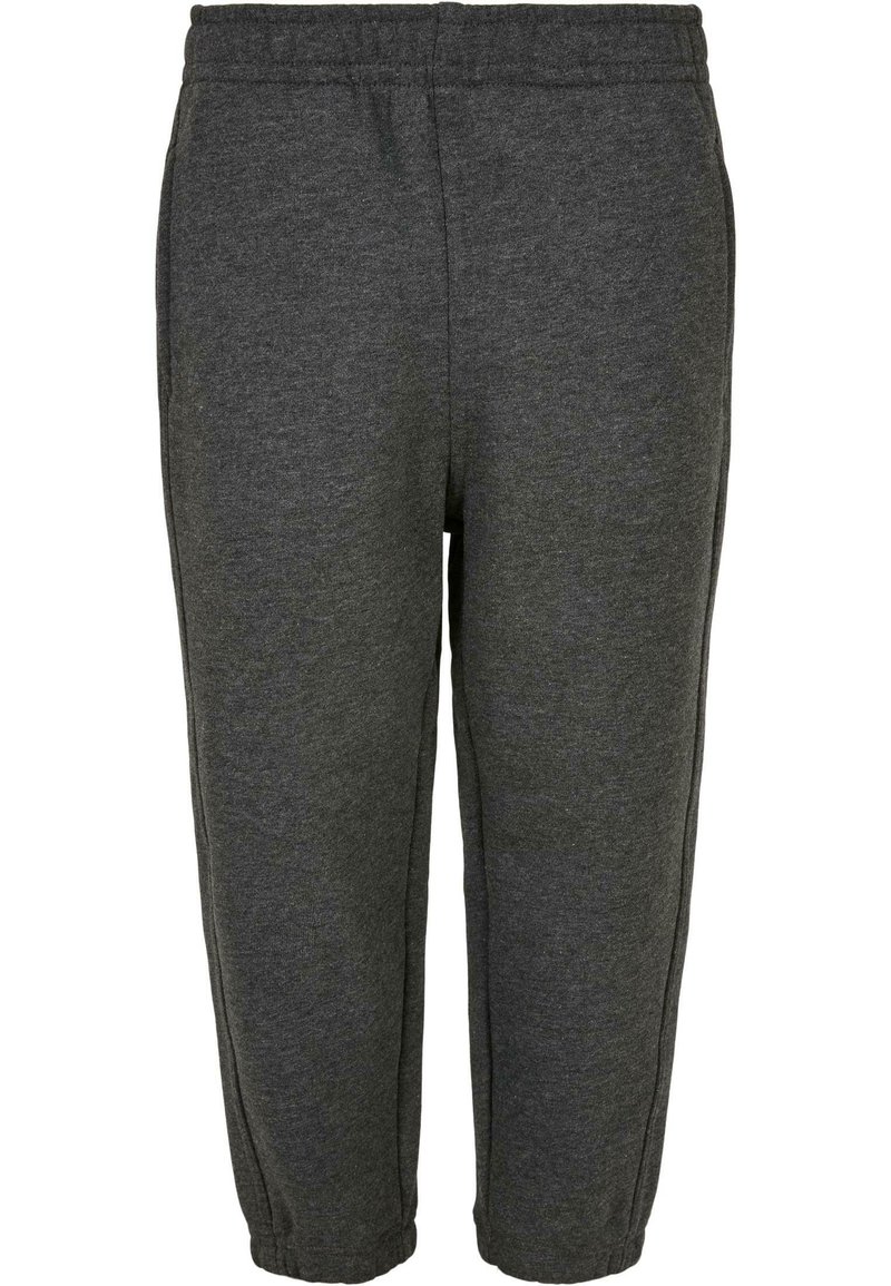 Grå bomullsmix sweatpants med elastisk midja, tapered ben och sid sömmar för extra detalj. Mjuk textur och bekväm design.