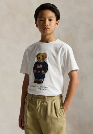 Polo Ralph Lauren POLO BEAR COTTON JERSEY TEE 7-14Y - Nyomott mintás póló - white core