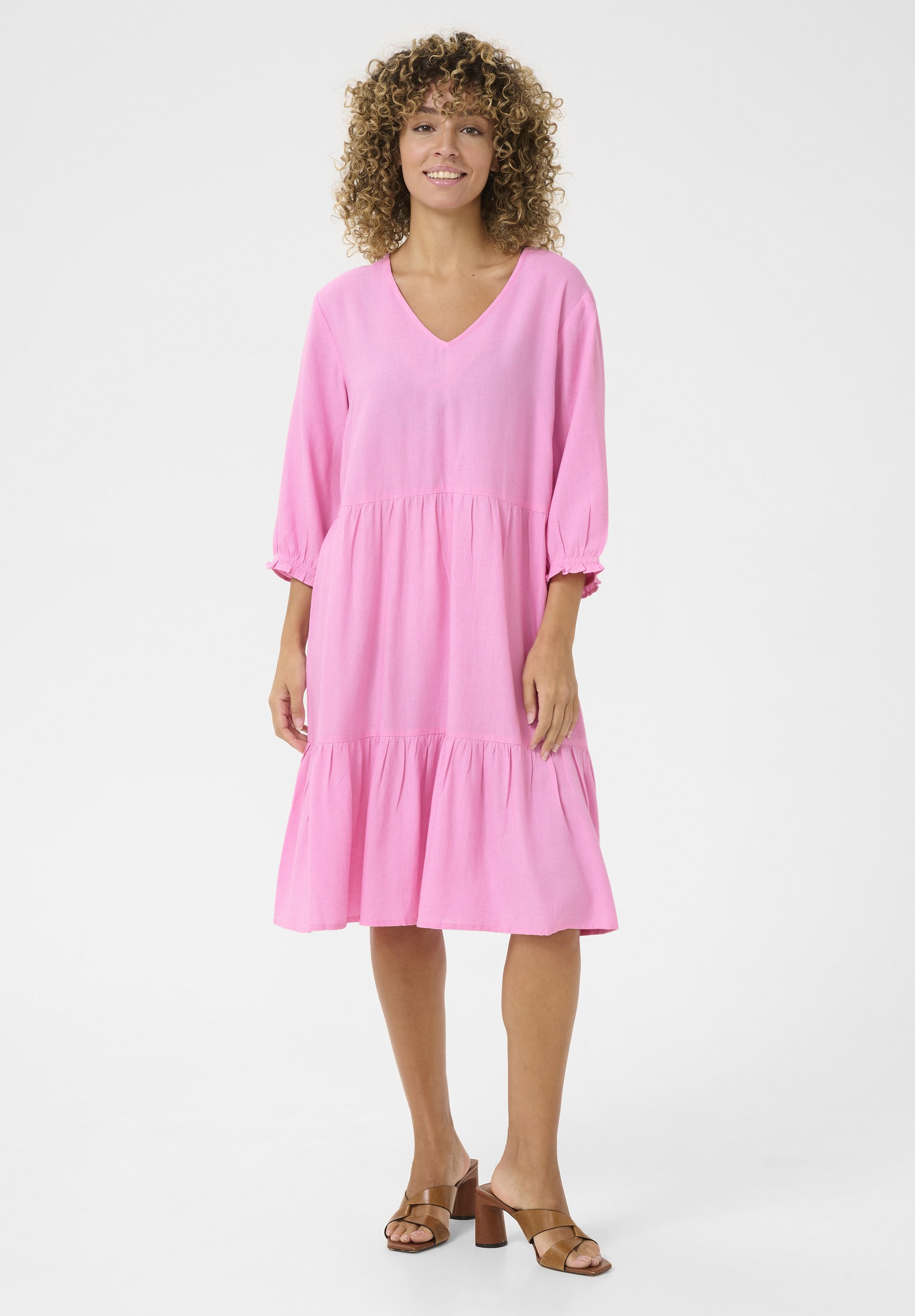 strapless open back dress Shell Pink Cotton Polo Dress main image 1