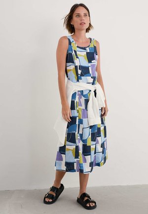 SLEEVELESS GRASS WAVE - Day dress - blue block shapes bilberry
