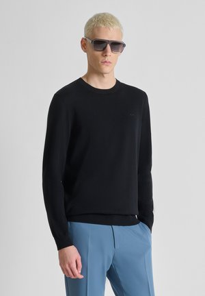 REGULAR FIT WITH FOAM LOGO PRINT - Jersey de punto - black