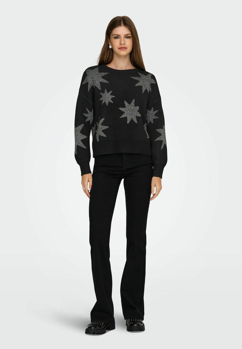 Pull (Maglione) Noir Avec étoiles - Marque Onique - Occasion Très Bon état