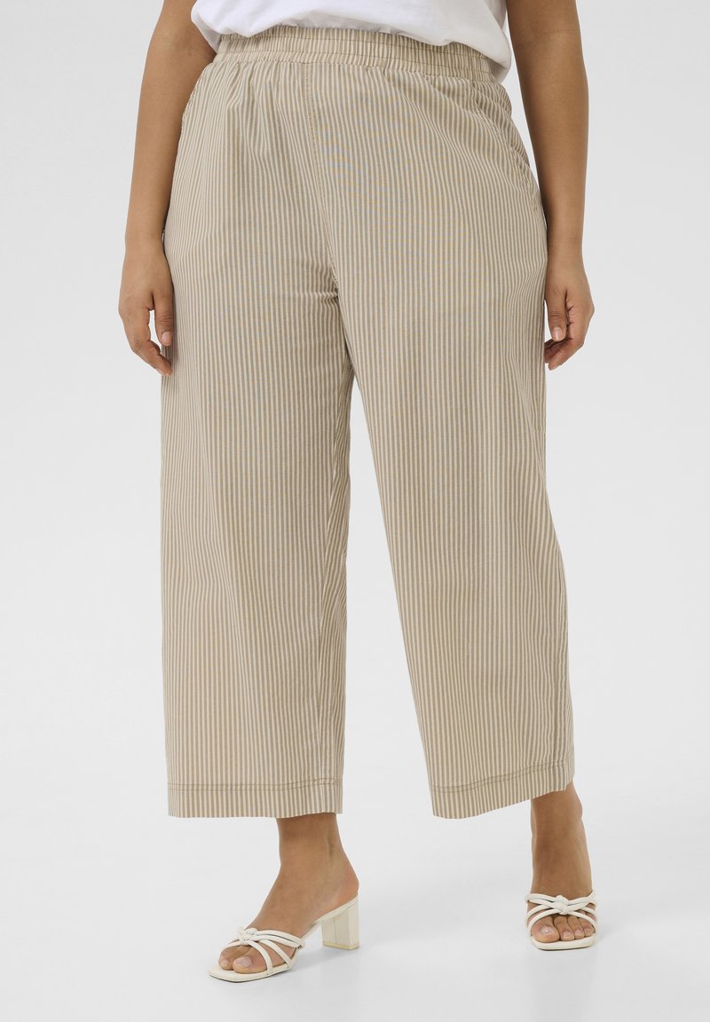 Kaffe Curve - Trousers - chincilla   white stripe, Enlarge