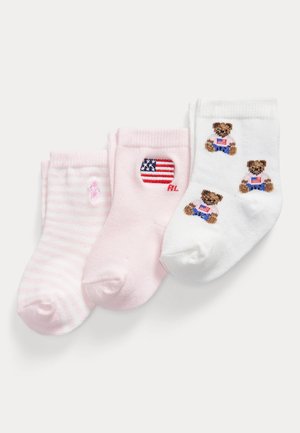 Polo Ralph Lauren, POLO BEAR CREW SOCK 3-PACK SET - Chaussettes - white/pink