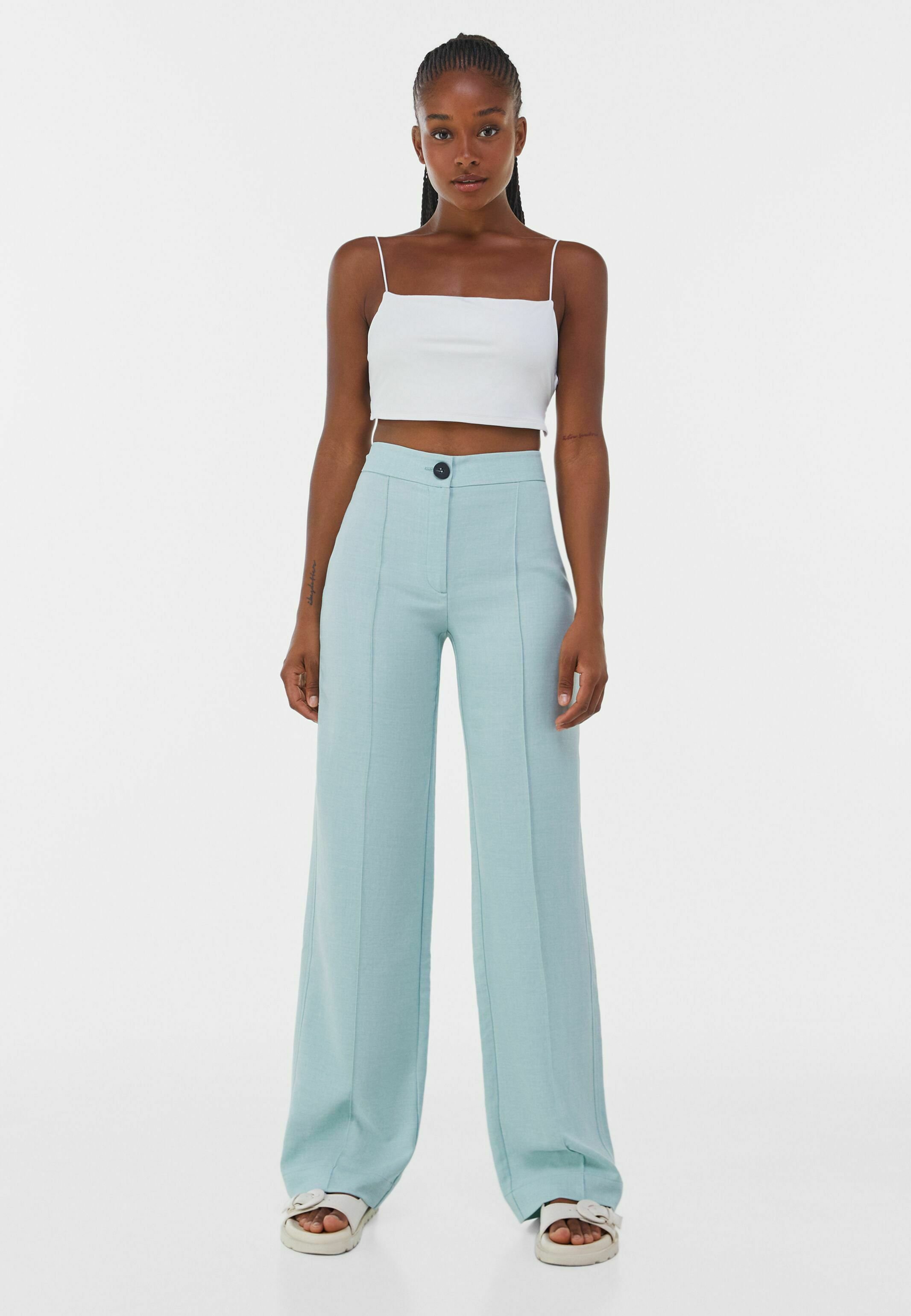 bershka wide leg trousers