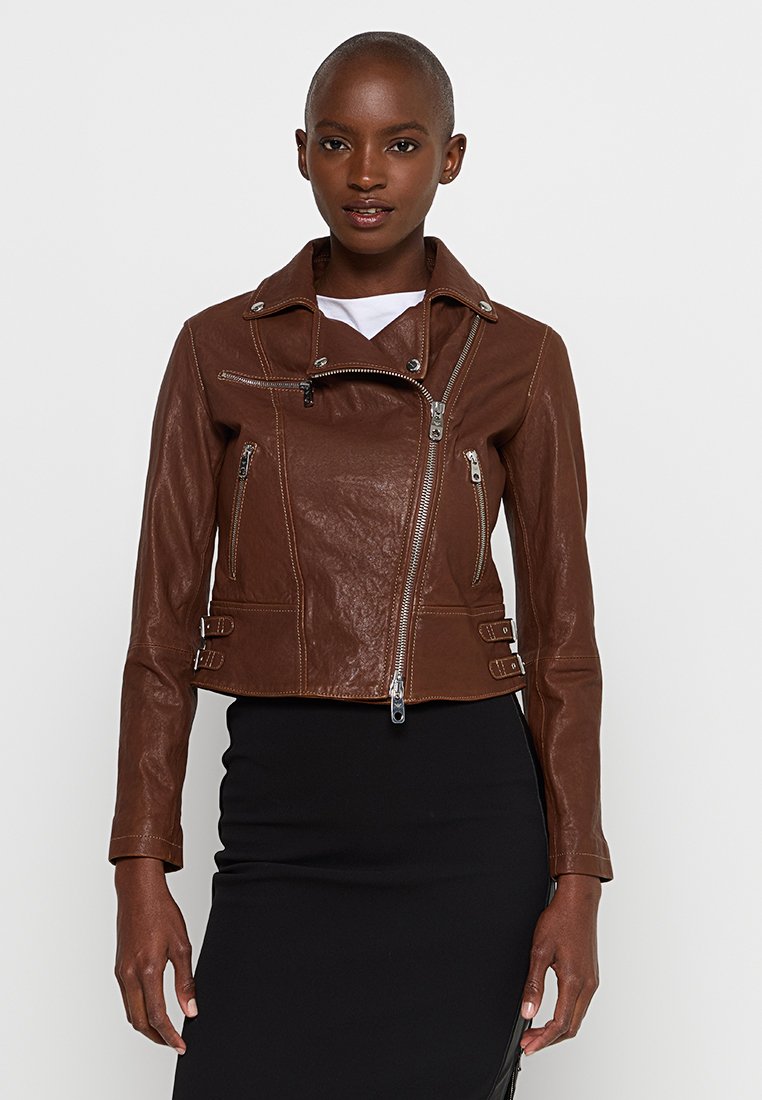 Emporio Armani Leren jas bruin Emporio Armani Leren jas bruin