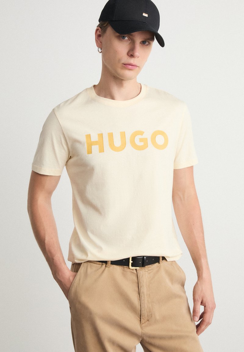 HUGO DULIVIO - Potiskana majica - light beige