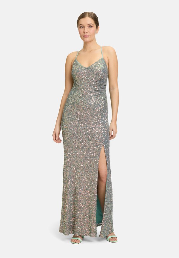 Ballkleid - blau gemustert