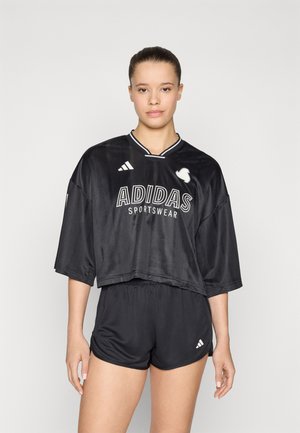adidas Sportswear TIRO CUT 3 STRIPES OVERSIZED  - Apdrukāts T-krekls - black/white