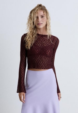 Calliope, T-SHIRT PIZZO - Blouse - prugna