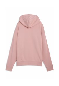 Felpa rosa tenue con cappuccio vista da dietro, con maniche lunghe, polsini a costine e orlo dritto.