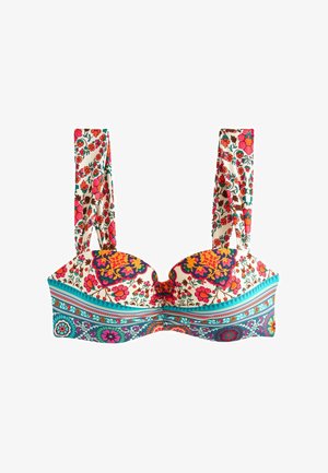 PADDED WIRED BANDEAU - Top de bikini - ecru pink paisley print