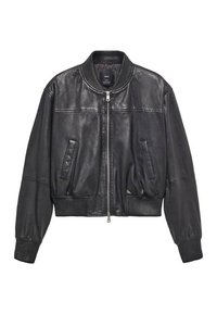 Mango Lederjacke - black