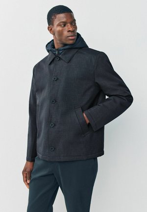 REGULAR FIT - QUILTED SHOWER RESISTANT HOODED - Vinterjakker - navy blue