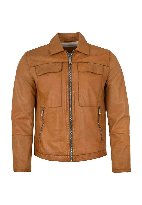 Lederjacke - gebranntes orange