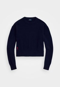 WOOL BLEND CROPPED CREWNECK JUMPER - Jersey de punto - hunter navy