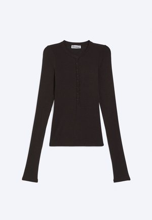 Weekday, HENNY HENLEY - Μπλούζα με μακριά μανίκια - dark brown