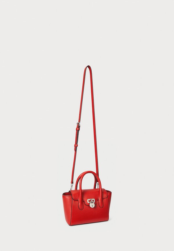 PEBBLED LEATHER SMALL TANNER SATCHEL - Handbag - bright vermillion4