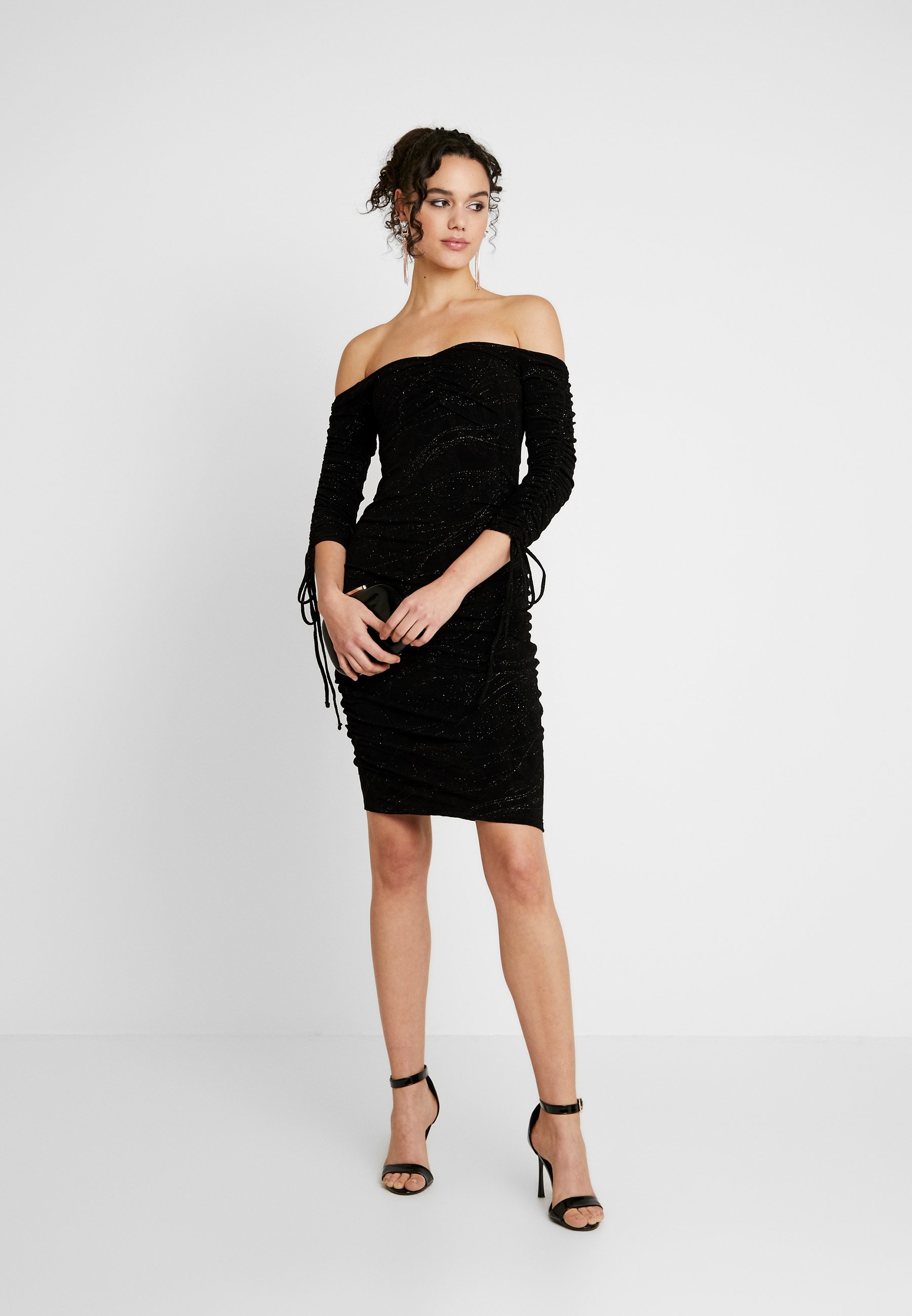 off the shoulder scrunch dress