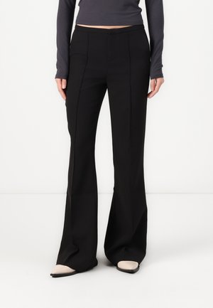 MID WAIST BOOTCUT TROUSERS - Stoffhose - black