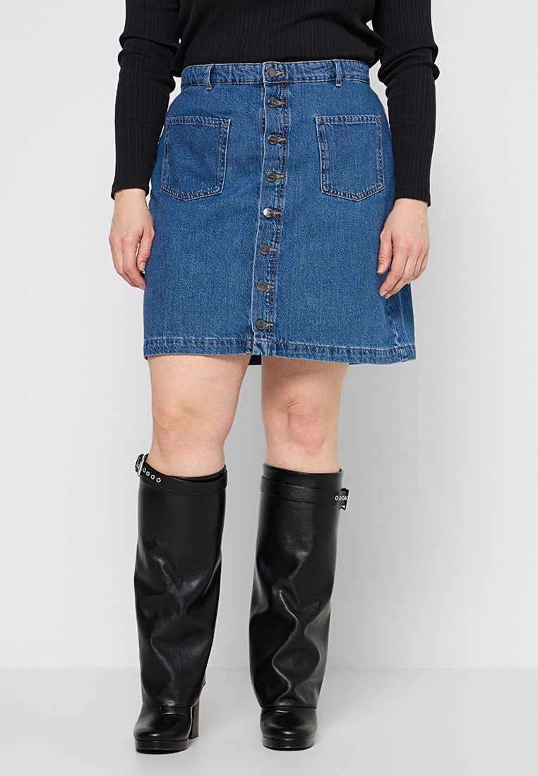 ONLY Carmakoma Jeansrok blauw