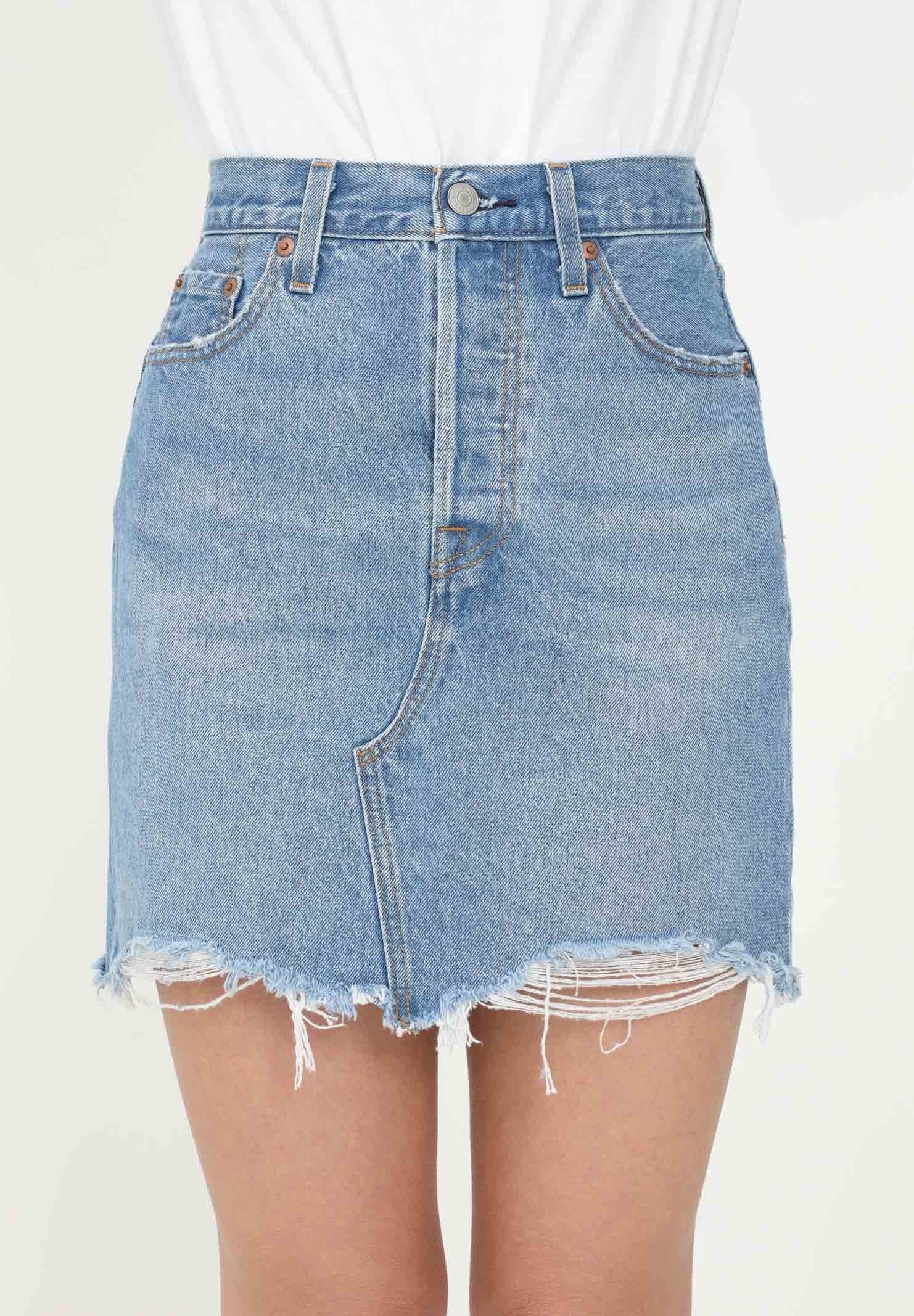 Jupe En Jean Levi's Bleu Ciel Taille 27 - Mini Jupe Neuve Avec Étiquette