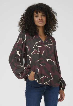Kaffe BEATE AMBER - Blouse - windsor wine black flower