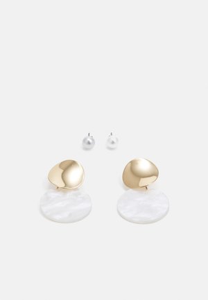 Orecchini Radley In Argento Sterling Placcato Oro Rosa Con Quarzo Rotondo – Disco Doppio Inciso, Confezione Regalo Inclusa