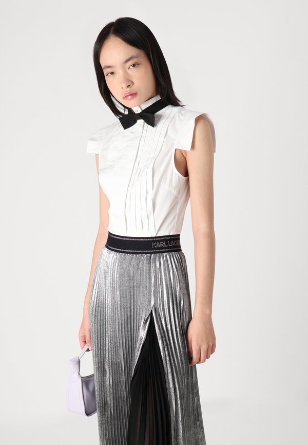 FOIL PLEATED SKIRT - A-line skirt - gunmetal4