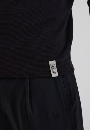 SIKSILK, HENLEY T-SHIRT. - Top s dlhým rukávom - black