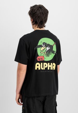 Alpha Industries, ALPHA INDUSTRIES MEN - T-SHIRTS ALPHA CROW T-SHIRT - T-shirt con stampa - black