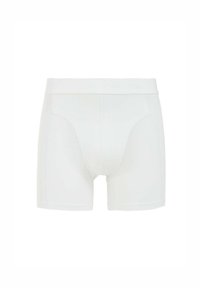 Boxers en coton blanc avec une taille douce. Conçus avec des coutures latérales et une coupe ajustée, avec une texture lisse et un style minimaliste.