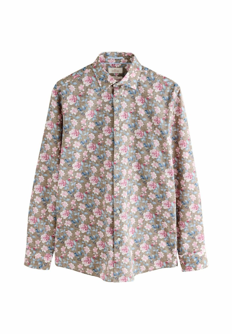 Next SIGNATURE FLORAL PRINT LONG SLEEVE - Skjorta - neutral brown/pink