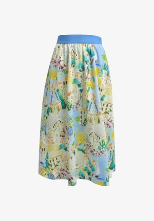 MILANO ITALY, MILANO ITALY MIDIROCK MIT ELASTIKBUND UND DOLCE VITA PRINT - A-Linien-Rock - light blue print