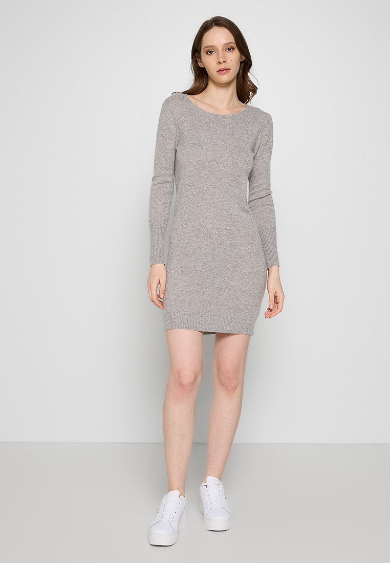 Just Cashmere Gebreide jurk lichtgrijs Just Cashmere Gebreide jurk lichtgrijs