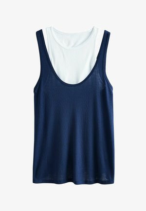 Next, REGULAR FIT - SHEER LAYERED VEST TOP .SET - Débardeur - navy blue white