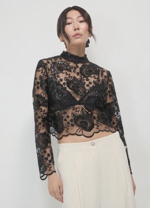 Calliope PAILLETTES - Bluse - ultrablack