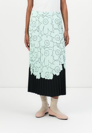 PIIRU PIIRTO UNIKKO PLACEMENT - A-line skjørt - light turquoise, black