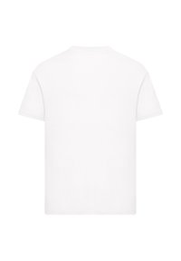 White cotton t-shirt with a crew neckline and short sleeves, featuring a smooth texture and minimalistic design. No graphics or patterns.