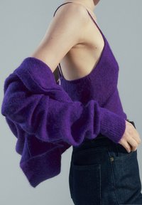 Massimo Dutti Neuletakki - dark purple