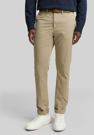 TOM TAILOR DENIM, SLIM FIT WITH BELT - Chinos - roasted nut brown