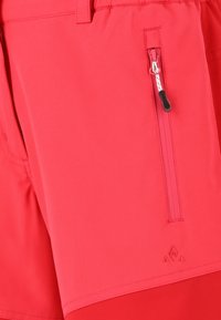 Röda utomhusshorts i lättviktsmaterial, med en sidofick med dragkedja, sömnadsdetaljer och en liten triangel-logotyp som accent.