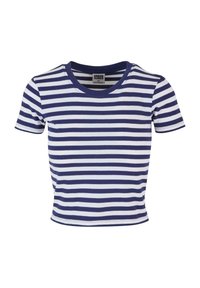 SHORT STRIPED TEE - T-shirt print - white darkblue