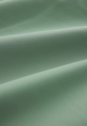 Light green fabric with a smooth, matte texture, displaying gentle folds and a consistent color without patterns or hardware details.