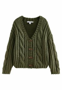 Next CHUNKY BUTTON FRONT CABLE - REGULAR FIT - Kardigan - green khaki