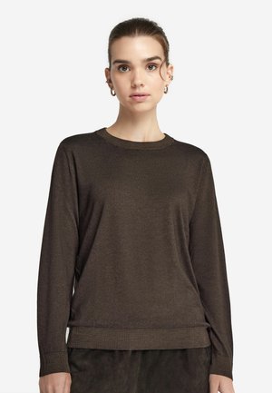 ROUND NECK - Maglione - braun chocolate garment dyed
