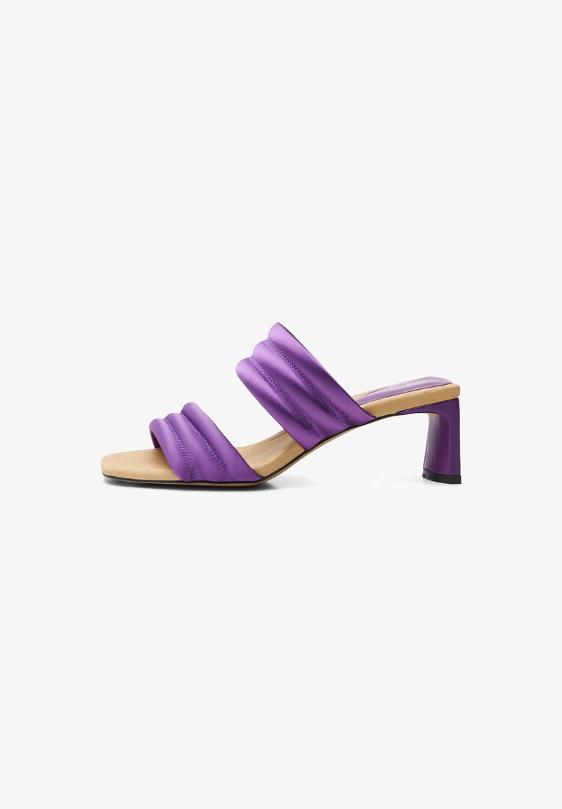 Shoe The Bear STB-SYLVI PADDED STRAP - Šľapky na opätku - violet satin