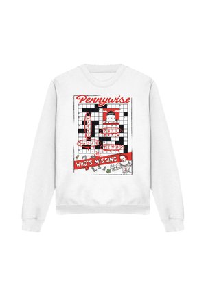 Cotton Soul, WELCOME TO DERRY PENNYWISE CROSSWORD PUZZLE - Sweatshirt - white