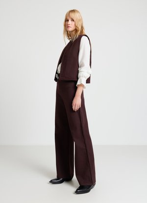 LUNGO - Pantalon classique - cioccolato scuro