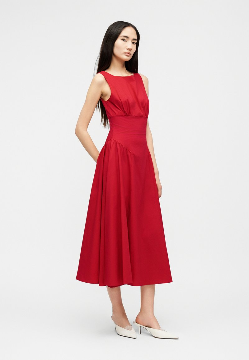 STAUD GWEN DRESS - Cocktail dress / Party dress - cherry/red - Zalando.ie